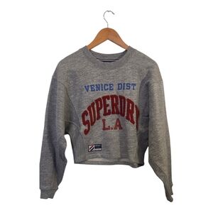 Superdry Gray Women's Sweater Size 4 Oversized Crop